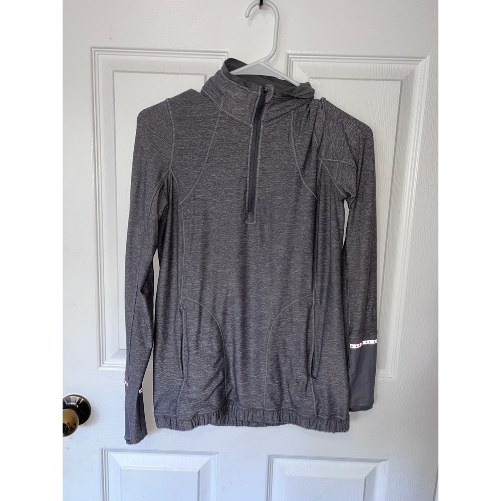 Lululemon Athletics Quarter Zip Pullover Womens 4 Heathered Grey Reflective Trim